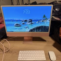 2021 Pink Apple iMac with Magic Keyboard & Mouse