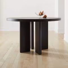 CB2 Shadow Blackened Wood Dining Table 47.75"