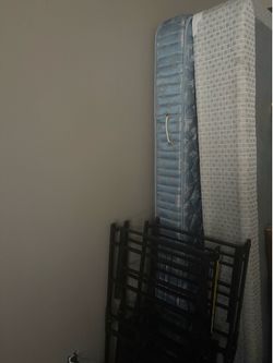 Twin size mattress and box spring with frame