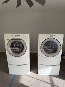White Whirlpool Duet Washer