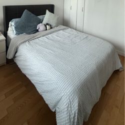 Tufted Upholstered Bed Frame (FULL) - Dark Gray Fabric