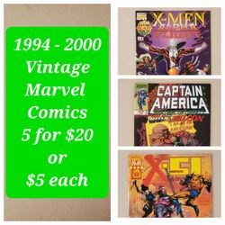 94' - 2000 Marvel Comics - 5 for $20 or $5 each - Bagged w/Board - Excellent Condition - Vintage