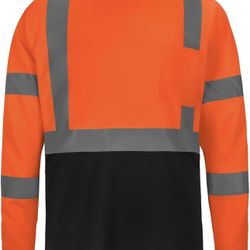 Brand New - Hi Vis Safety Shirts with Reflective Strips and Pocket - Size XL