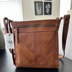NEVER USED Lucky Brand Brown Leather Crossbody Bag