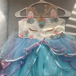 Unicorn Blue And Pink Dress Size 10-12
