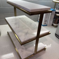 2 Williams Sonoma Marble & Brass 3-Tier Countertop Stand – Like New