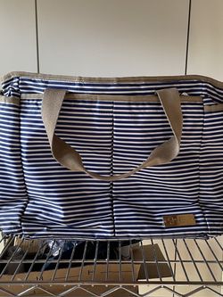 New Diaper Bag Jessica Simpson Blue Stripes With Changing Pad New Open Box
