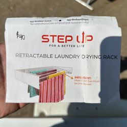 Retractable, laundry, drying rack by step up