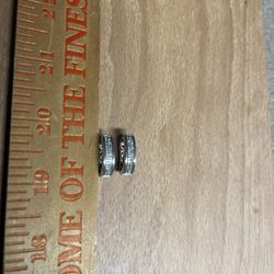 Sterling Silver Earrings With Real diamond Pieces