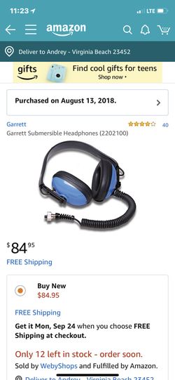 Garrett Submersible Headphones...