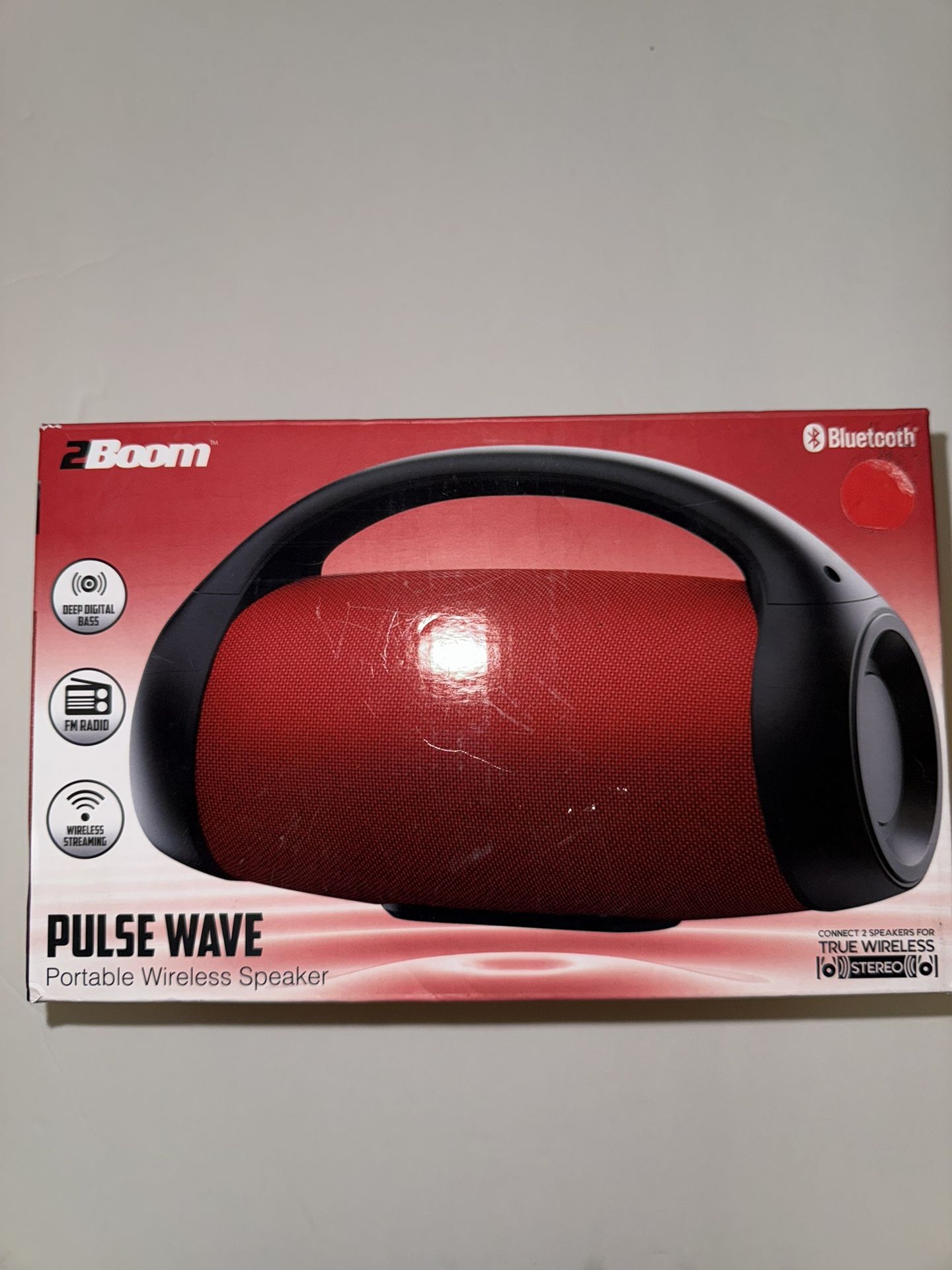 2Boom Pulse Wave Portable Wireless Speaker RED