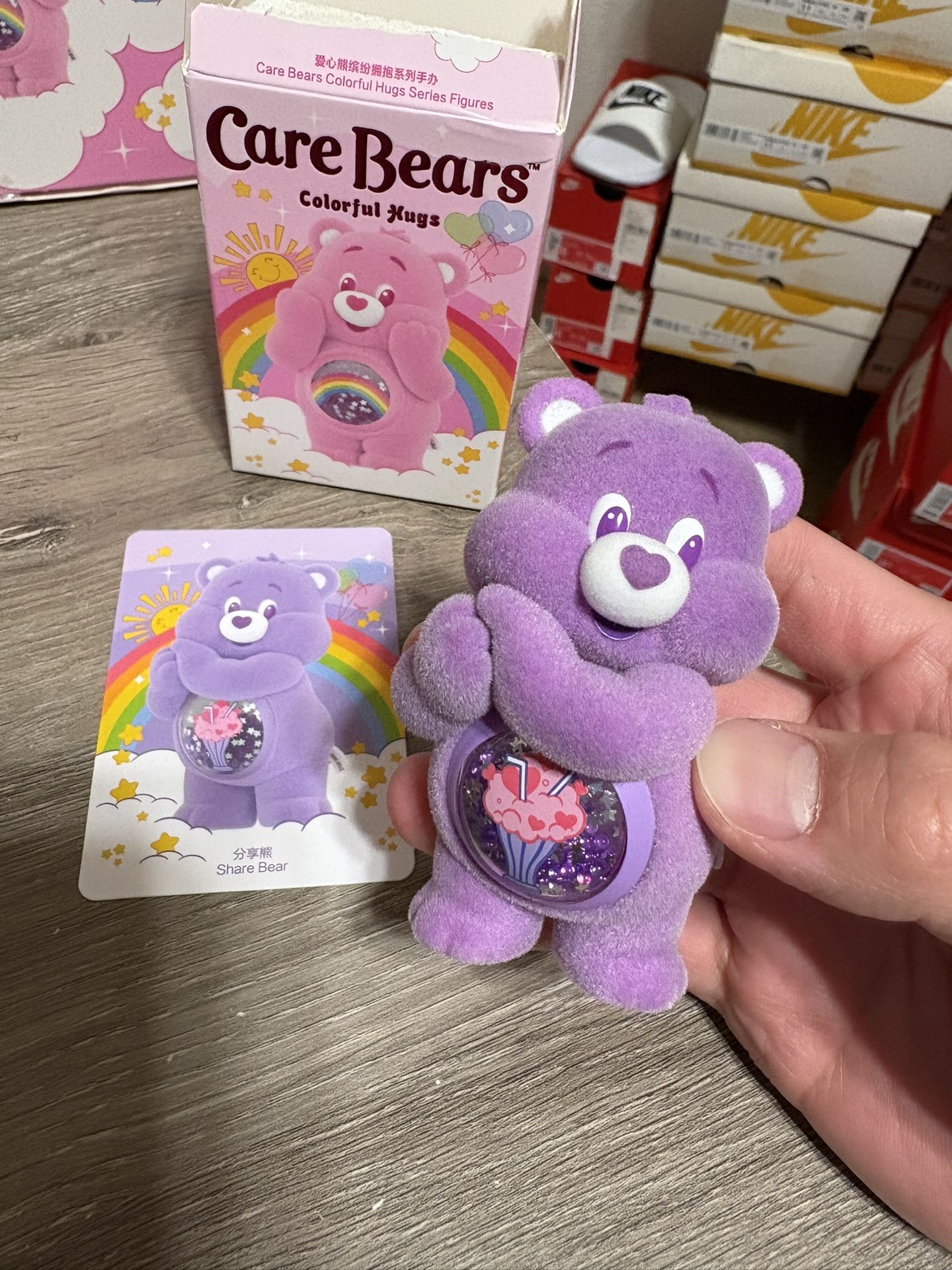 100% Authentic Pop Mart Care Bears Colorful Hugs series Figurine - SHARE BEAR