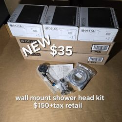 New Delta Wall Mount Shower Head Kit $150+tax Retail , my price only $35 each