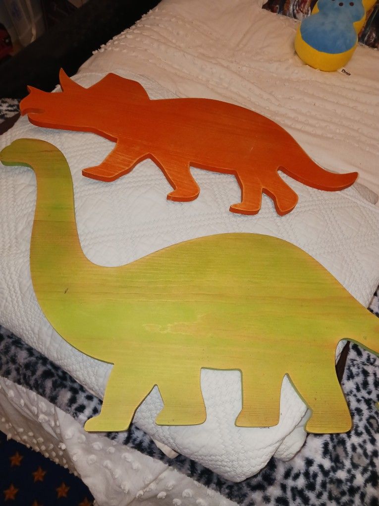 Ex Larg Wood Dinasours Room Decor 6 Set Firm
