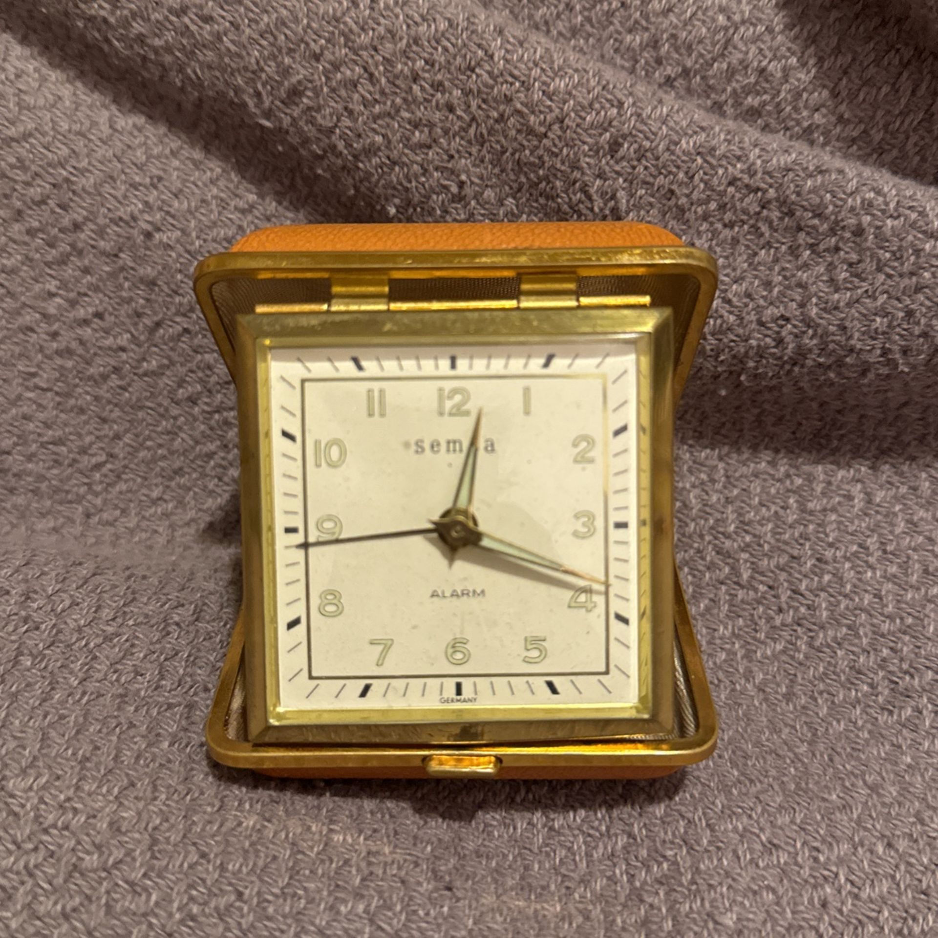 Semca Portable Alarm Clock Germany 1959 Vintage