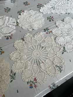 Elegant Vintage Handmade Crochet 7 Doilies Set $10 each or $60 all