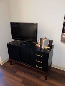 Black Wood Gold Accent TV Stand (Target Project 62)