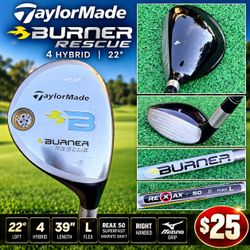 TaylorMade Burner Rescue 22Β° 4 Hybrid RH REAX 50 Ladies Flex Golf Club | Excellent!