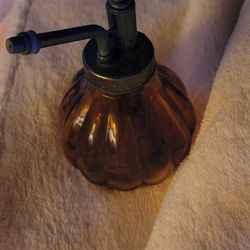 Vintage Amber Glass Pump Spray Leaf Mister