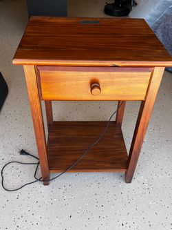 Night Stand End Table with Charging Ports