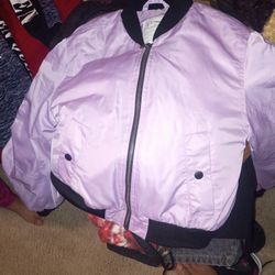 Purple Little Girl Size 10/12 Art Class Bomber  Jacket