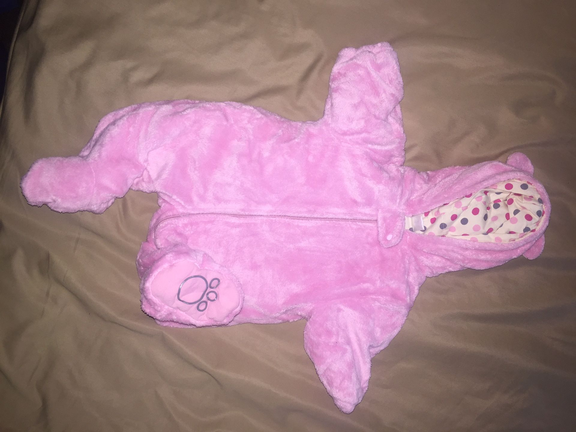 Children's place 0-6 month girls footed snowsuit