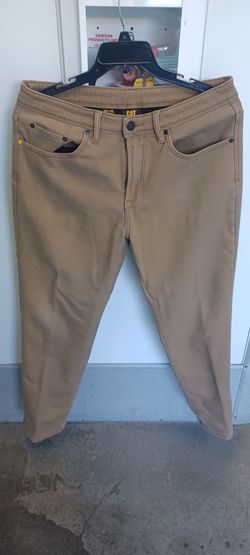 CAT Caterpillar Cat Caterpillar Fleece Lined Insulated Canvas Work Pants Men’s 34x32 Color: Tan Light Brown, Size 34/32
