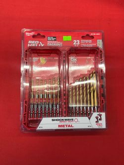 $30 New Milwaukee SHOCKWAVE IMPACT DUTY Titanium Twist Drill Bit Set (23-Piece)