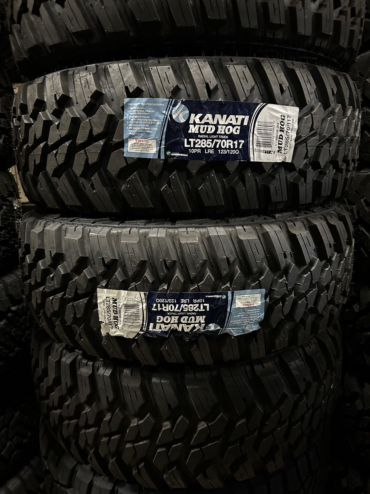 KANATI MUD HOG 285/70R17 price$170 each