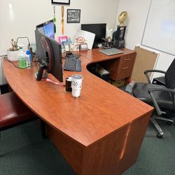 Office Furniture Set – L Desk + Tall Cabinet + File Cabinet