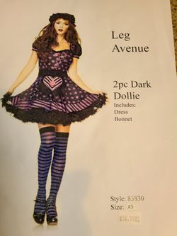 Leg Avenue 2pc Dark Dollie Costume XS And S
