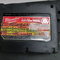 Milwaukee Red Lithium M18 CP 2.0 AH Compact Battery Pack 