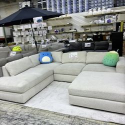 Ansel Fabric Sectional with Ottoman