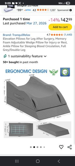 Double leg elevation pillow