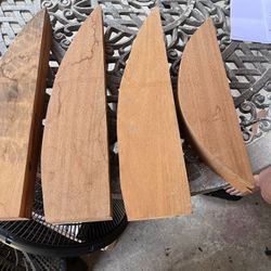 New 4 Pieces Of Mahogany Unfinished Wood - Each Piece Is Glued Together -See Pix For Size 
