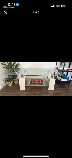 glass white coffee table