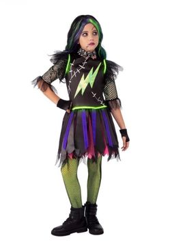 NWT Rubie's Opus Collection Frankenstein Girl Lightning Halloween Costume I HAVE SIZES: S, M and L