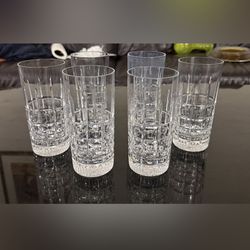 Nachtmann Clear Crystal highball glasses set of 6 6" Tall Longdrink