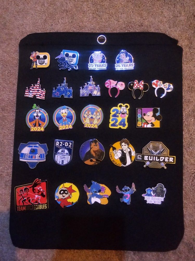 Disney Pin Lot With Binder