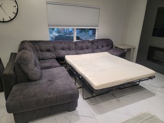 Sofa sleeper with recliner chair & coffee table  and 2 night stand
