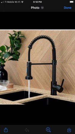 Matte Black Spring Neck Kitchen Faucet