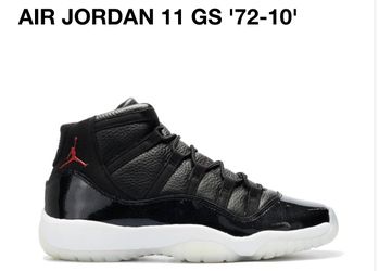 Air Jordan XI 11 72-10 Size 7Y 378038-002 Black  Basketball Sneakers Shoes 2015