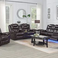 3 Pc Recliner Set S2020 Party Time Brown  $1599!!! Clearance 