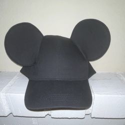 Disney Mickey Mouse Black Red Hat with Ears and Red Brim One Size