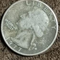 1977 Black Beauty Quarter With Die Crack Obverse 