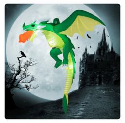 5ft hanging dragon inflatable w/ LED light Halloween CM24312US