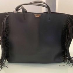 Victoria’s Secret Leather Like Fringe Tote Bag NEW 
