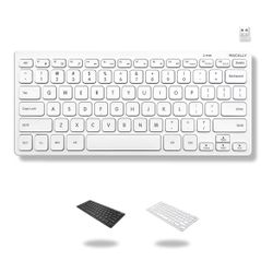 Macally Mini Compact Keyboard - Wireless Keyboards for Desktop PC, Surface, Chromebook, Notebook, Laptop Keyboard, Slim Key Board with 2.4G Wireless U