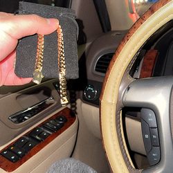 14k Gold Plated Heavy Cuban Chain & Bracelet Set