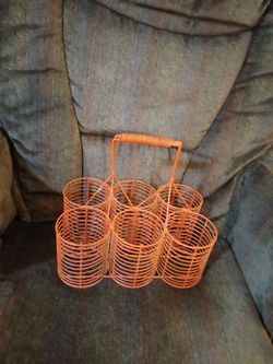 Vintage orange bottle carrier